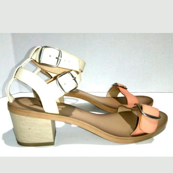 LUCKY BRAND 8M Tan Pink White Leather Sandal - Picture 4 of 8